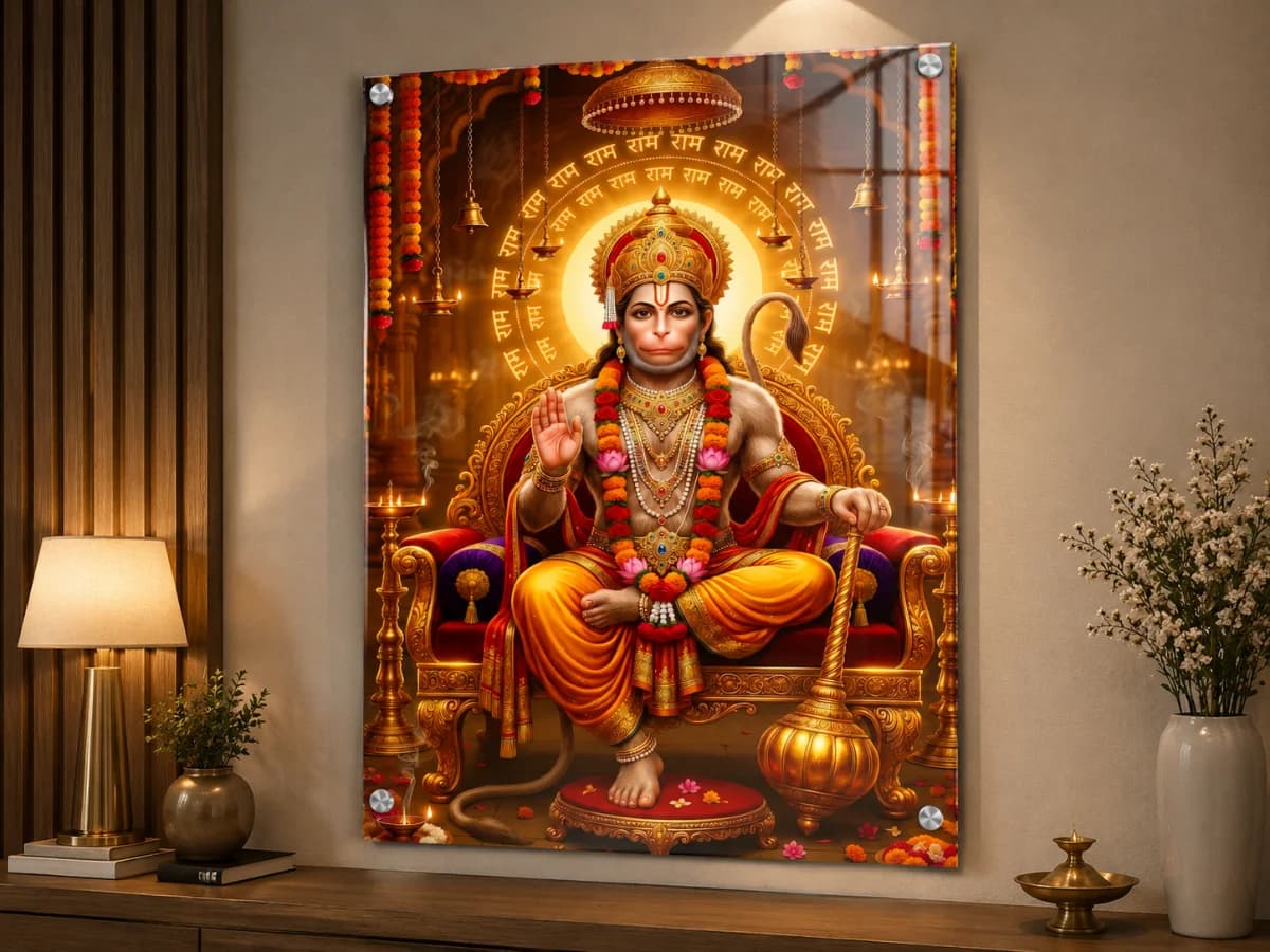 Lord Hanuman Ji Acrylic Wall Photo Frame | High Gloss Acrylic Print